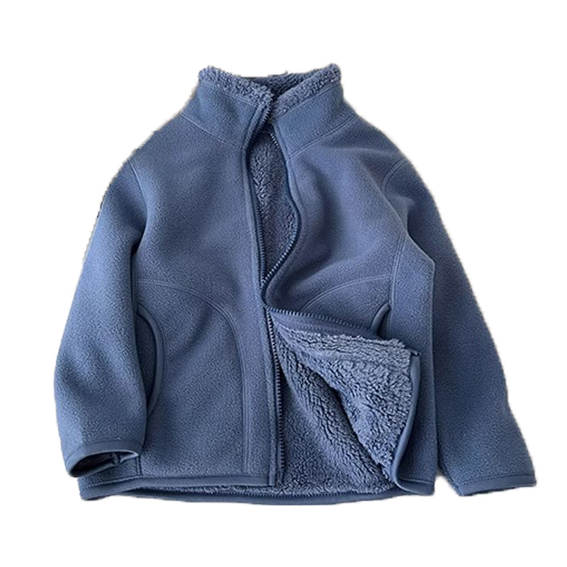 儿童摇粒绒外套立领加厚男女童抓棉袄/棉服