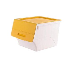 茶花前开式翻盖收纳箱塑料特大号有盖整理箱玩具收纳盒内衣毛衣