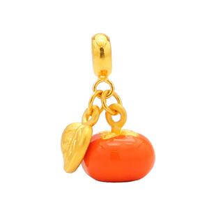 新航黄金足金挂坠事事如意事业有成小柿子吊坠送老婆黄金小配件