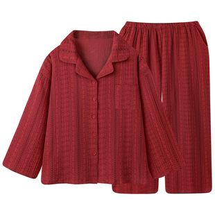 红色战袍！睡衣女款超柔软纯棉纱布长袖春秋套装新年本命年家居服