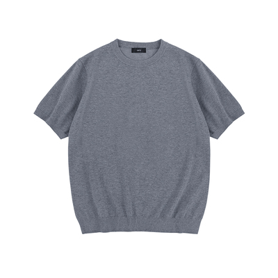 IDLT 针织T恤桑蚕丝混纺正肩短袖男女简约通勤休闲基础老钱欧美