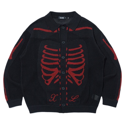 XLARGE纯棉翻领针织开衫男女同款