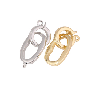 穿珍珠项链扣头配件14k包金高端手链串珠手工diy连接收尾扣子接头