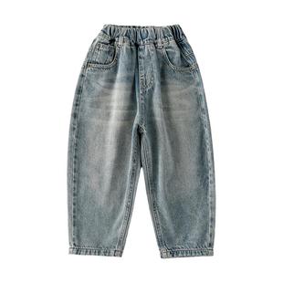 男童加绒牛仔裤2025秋冬新款儿童加绒加厚一体绒保暖休闲长裤冬装