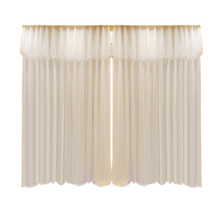 白色网红蕾丝公主风飘窗遮光窗帘2026新款女生卧室高级感全遮光