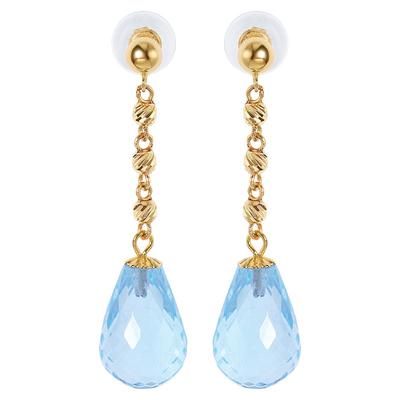 若华耳环托帕石流苏黄18K金短款