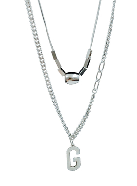 钛钢双层女项链女锁骨链