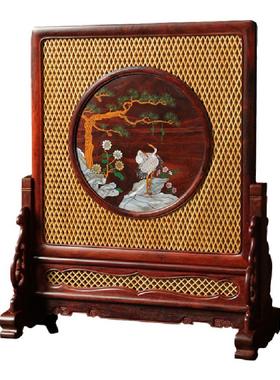 印度小叶紫檀红木明式古典风插屏