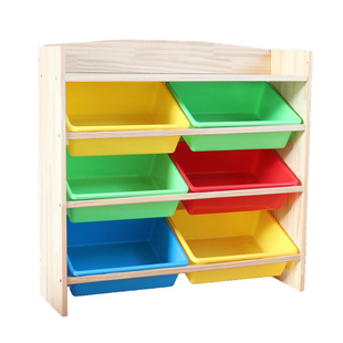儿童实木玩具收纳架幼儿园宝宝多层分类架子置物整理柜收纳箱储物