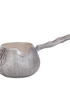 复古侧把公道杯银壶煮茶器分茶器
