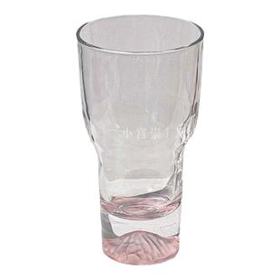 ins粉色富士山杯小众设计玻璃杯大容量啤酒杯果汁杯高级感水杯子