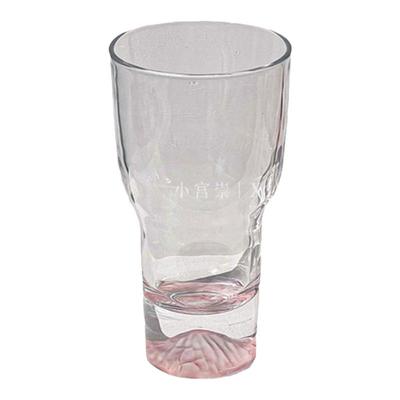 ins风家用粉色富士山玻璃饮料杯