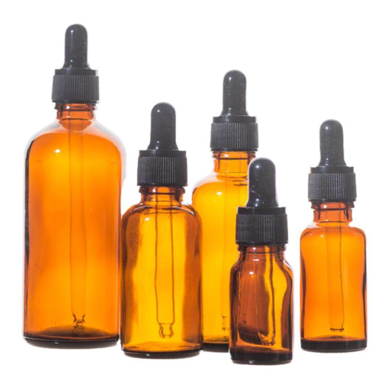 透明螺口玻璃滴管瓶滴瓶茶色密封滴瓶精油瓶送标签滴管滴瓶试剂滴瓶 Brown Screw Top Glass Droppe