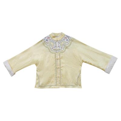 长袖提花人丝云肩刺绣新中式上衣