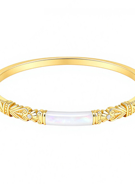 天然贝母手镯女高级感法式轻奢