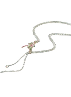 shes茜子植物物语-爱的模样仿水晶精致优雅奢华绿蜻蜓可调节项链