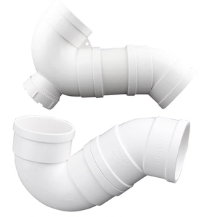 联塑pvc水管配件存水弯防臭卫生间50检查口75P型110排水下水弯头