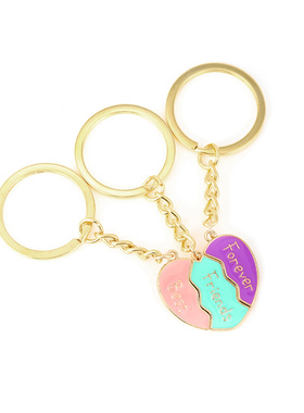 爱心磁吸钥匙扣儿童闺蜜项链三人