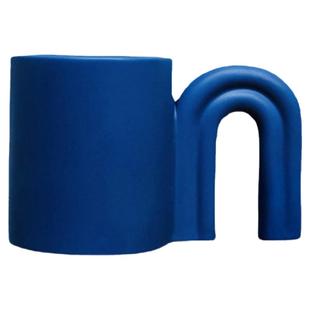 克莱因蓝高颜值马克杯北欧彩喷陶瓷拿铁卡布咖啡杯早餐牛奶杯子