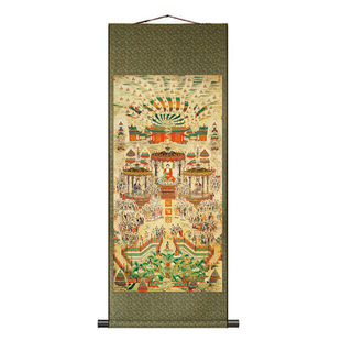 清 丁观鹏 极乐世界图宝相观音图佛堂家居供奉神佛卷轴挂画画稿