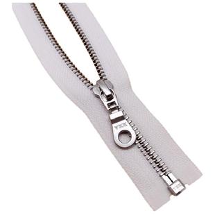 YKK白铜齿5号单开白色金属铜拉链棉衣长款外套羽绒服夹克皮衣门襟