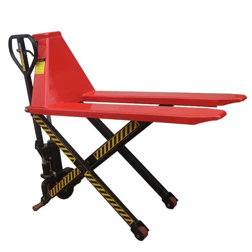 剪叉式手动叉车自动触控升降送料工位车高升程平板車打包装搬运车