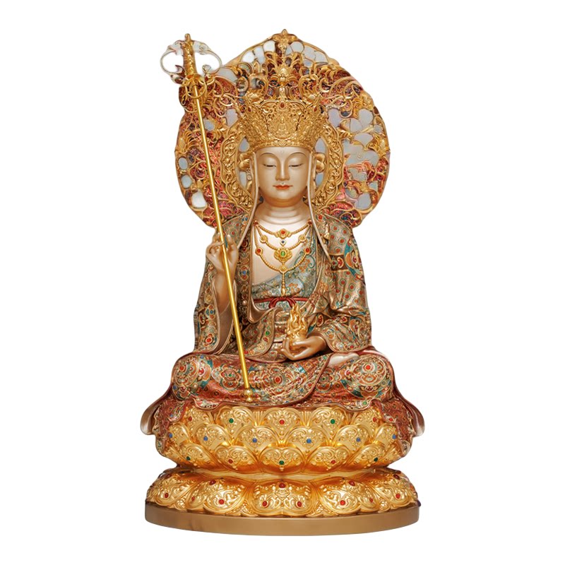 东来紫四巾繁花重工宝相全堂佛弥勒地藏释迦摩尼观音黄铜工艺摆件