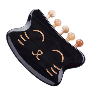 天然白黑水牛角按摩梳子,胸部按摩 头部筋络疏通 全身通用刮痧板