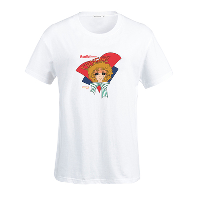 哭泣女孩正肩t恤女夏季短袖纯棉