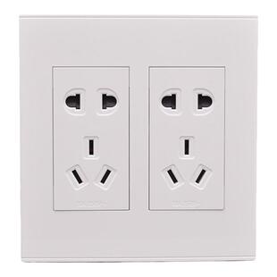 120型插座大面板六类网线插二位五孔眼十孔插座10孔墙壁电源开关