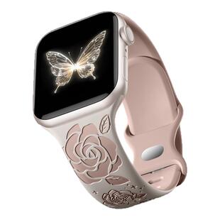 守恋applewatch手表带适用s10/9/8苹果iwatch表带Ultra新款SE原创设计高级创意硅胶质感腕带运动女士表链夏季