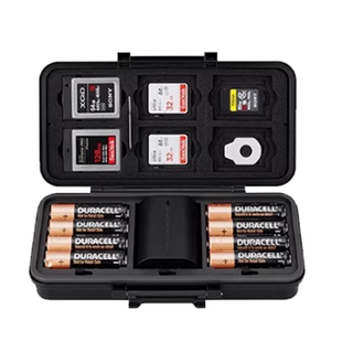 JJC 相机电池盒 适用索尼np-fz100佳能lpe6富士w235尼康el15c锂电池存储收纳SD卡盒CFeA/B卡XQD内存卡保护