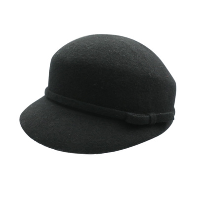 羊毛混纺法式赫本风马术帽子女冬