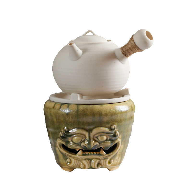 手工万古烧茶炉户外炭煮茶玉书煨