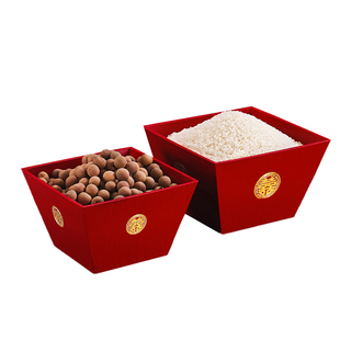 结婚用的米斗创意摆件老式大红色升斗陪嫁婚庆用品大全送朋友礼物