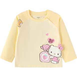 Hellokitty IP商场同款巴拉巴拉女童长袖t恤春秋宝宝速干上衣儿童