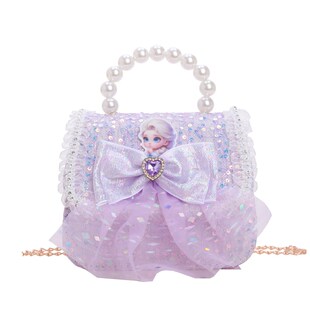 秋冬新款儿童公主斜挎包小女孩爱沙手提包时尚卡通可爱珍珠亮片包