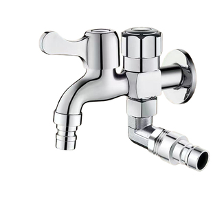 洗衣机水龙头一进二出双头双用专用双控接头三通一分二加长出水