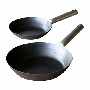 日本进口hanako山田工业所制作手工拓打平底锅窒化铁锅无涂层煎锅