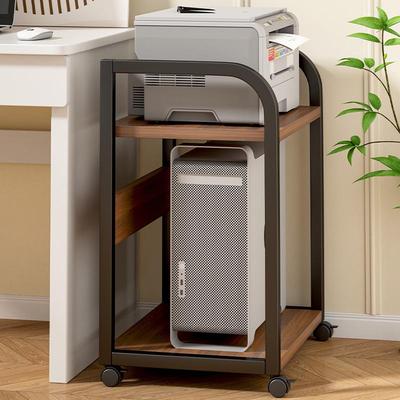 办公室打印机置物架落地移动支架机箱托架收纳放置柜电脑主机架子