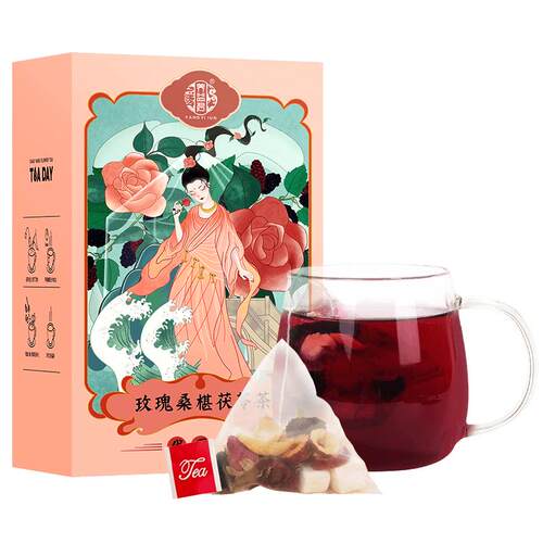 桑葚干玫瑰花茶百合茯苓桑椹搭黑枸杞刺梨女养生茶美容养颜茶茶包