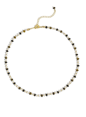 小众天然虎眼石串珠项链锁骨链