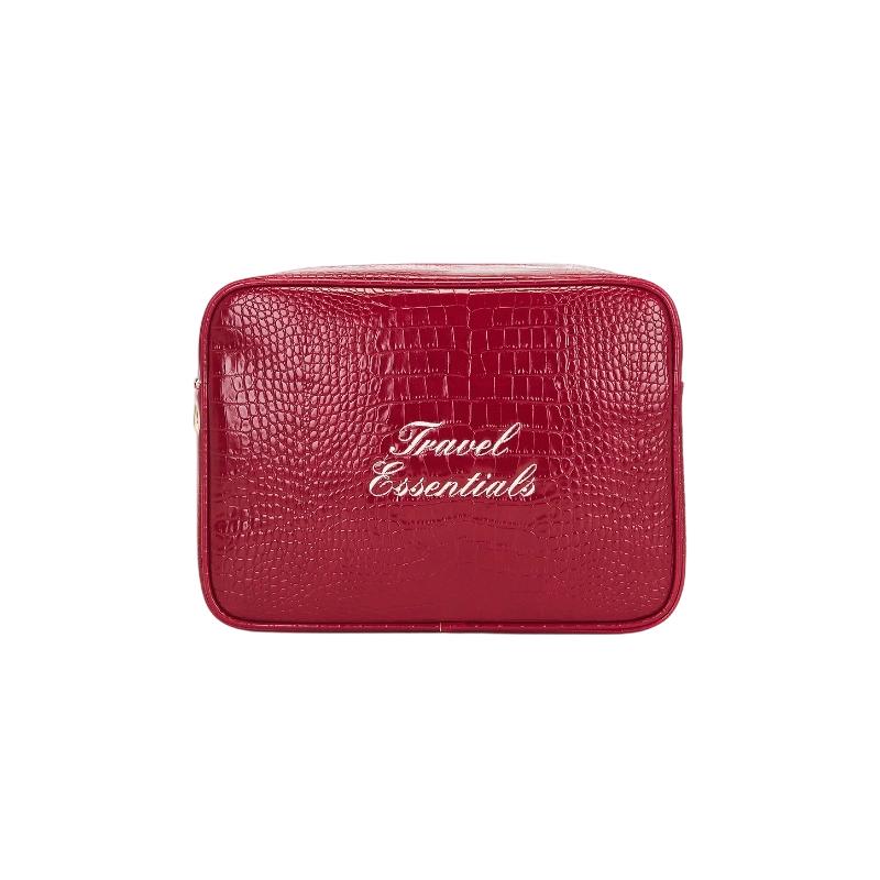 Abbode TRAVEL ESSENTIALS CROC POUCH 旅行基础鳄鱼皮收纳包 红R