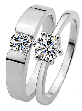 订婚婚礼六爪钻石结婚对戒