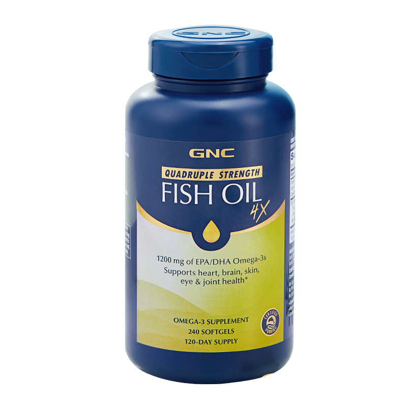 GNC健安喜四倍铂金鱼油深海omega3高含量高吸护护脑眼易吞服120粒