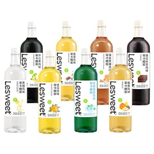 爱乐甜零卡糖浆1L大容量瓶装奶茶饮料咖啡伴侣0卡糖浆薄荷黑糖味