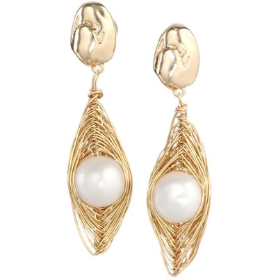 SPECIAL欧美风淡水珍珠复古耳钉