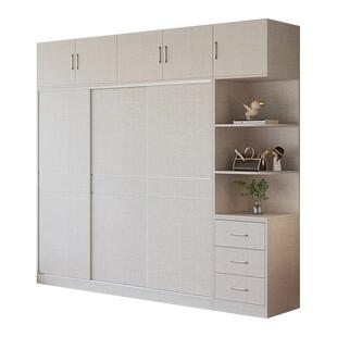 儿童衣柜家用卧室女孩子粉色公主风现代简约经济型实木推拉门衣橱