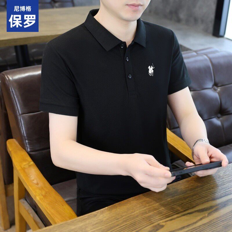 尼博格保罗夏季男士商务休闲宽松大码翻领短袖polo衫