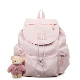 小双肩包2026新款旅行抽绳原创小众书包女轻便大学生上课通勤背包